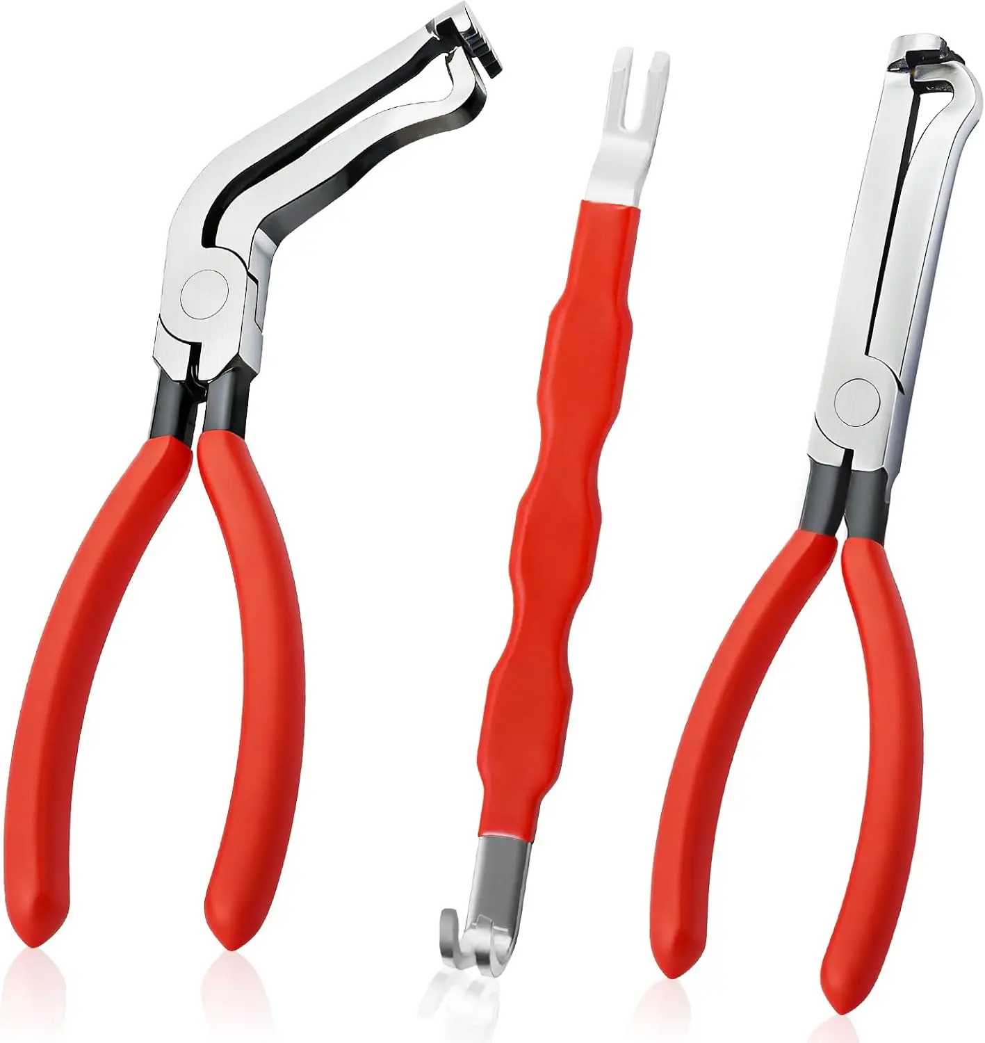 3PCS Professional Electrical Disconnect Pliers, Automotive Electrical Connector Separator Removal Tool Kit for Wiring Harness, 60° & Straight Terminal Release Pliers for Car Truck SUV