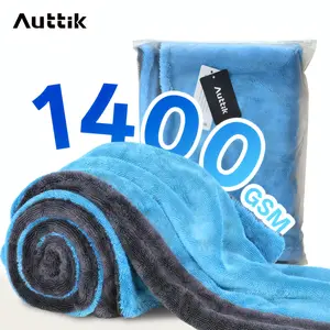 AUTTIK Full-sized 1400GSM Twisted Loop Microfiber Drying Towel - Dual-Sided Super Absorbent Car Wash Cloth, Scratch-Free Finish & Quick Dry for Auto Detailing