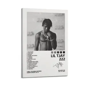 Lil Tjay 222 Poster for Bedroom Aesthetic Canvas Wall Art Living Room Posters Painting Picture Print Modern Family Decor Artist Bathroom Poster