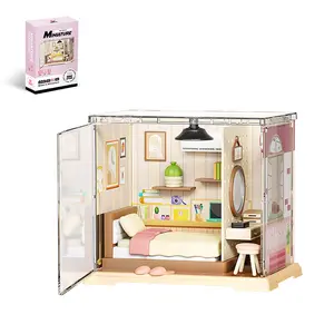 DIY Miniature Bedroom Dollhouse Kit with LED Lights – Cozy Tiny Room Building Set with Detailed Furniture & Decor, Craft Hobby Gift for Women, Teens & Adults, Ideal Christmas/Black Friday Creative Present & Home Decor