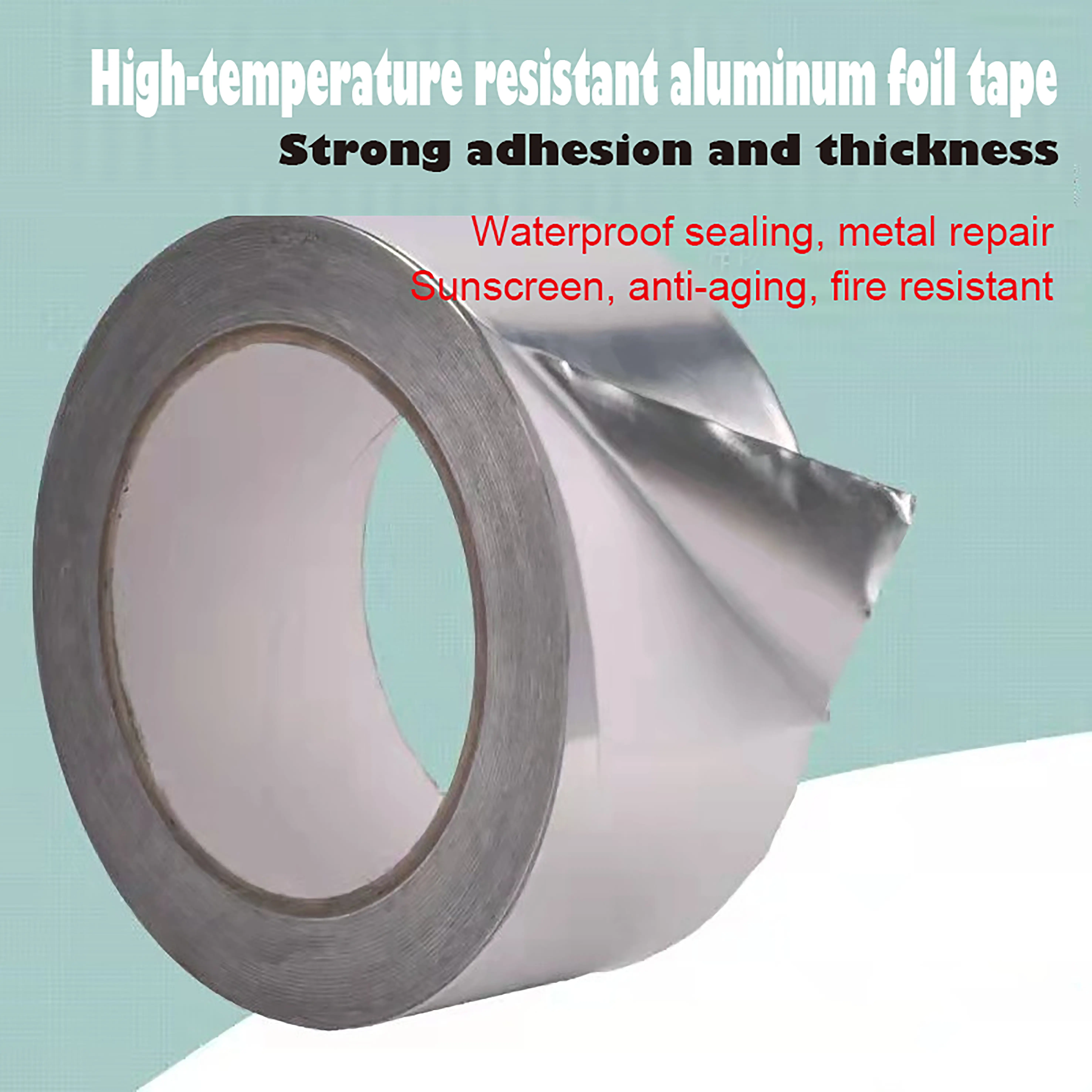 Aluminum Foil Tape, Insulation Adhesive Metal High Heavy Duty Tape, Ductwork, Dryer Vent Aluminum Foil Tape, Insulation Adhesive Metal High Heavy Duty Tape, Ductwork, Dryer Vent