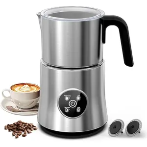 Foam maker and steamer, electric foam maker with detachable stainless steel kettle, latte, cappuccino, coffee cold and hot foam machine, four in one automatic milk warmer, 17 oz. heating Non-slip Ground Grip Crampons