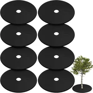 Round Weed Cloth, 8 Counts/set Garden Weed Mat, Lawn Cover, Weed Control Fabric, Plant Care & Support Supplies for Home Garden