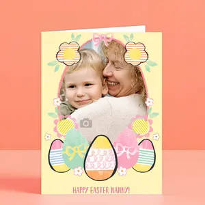 Custom Easter Photo Card for Nanny – 5x8 Folded (10x8 Open) – A sweet, personalized keepsake to celebrate love and make her smile this Easter