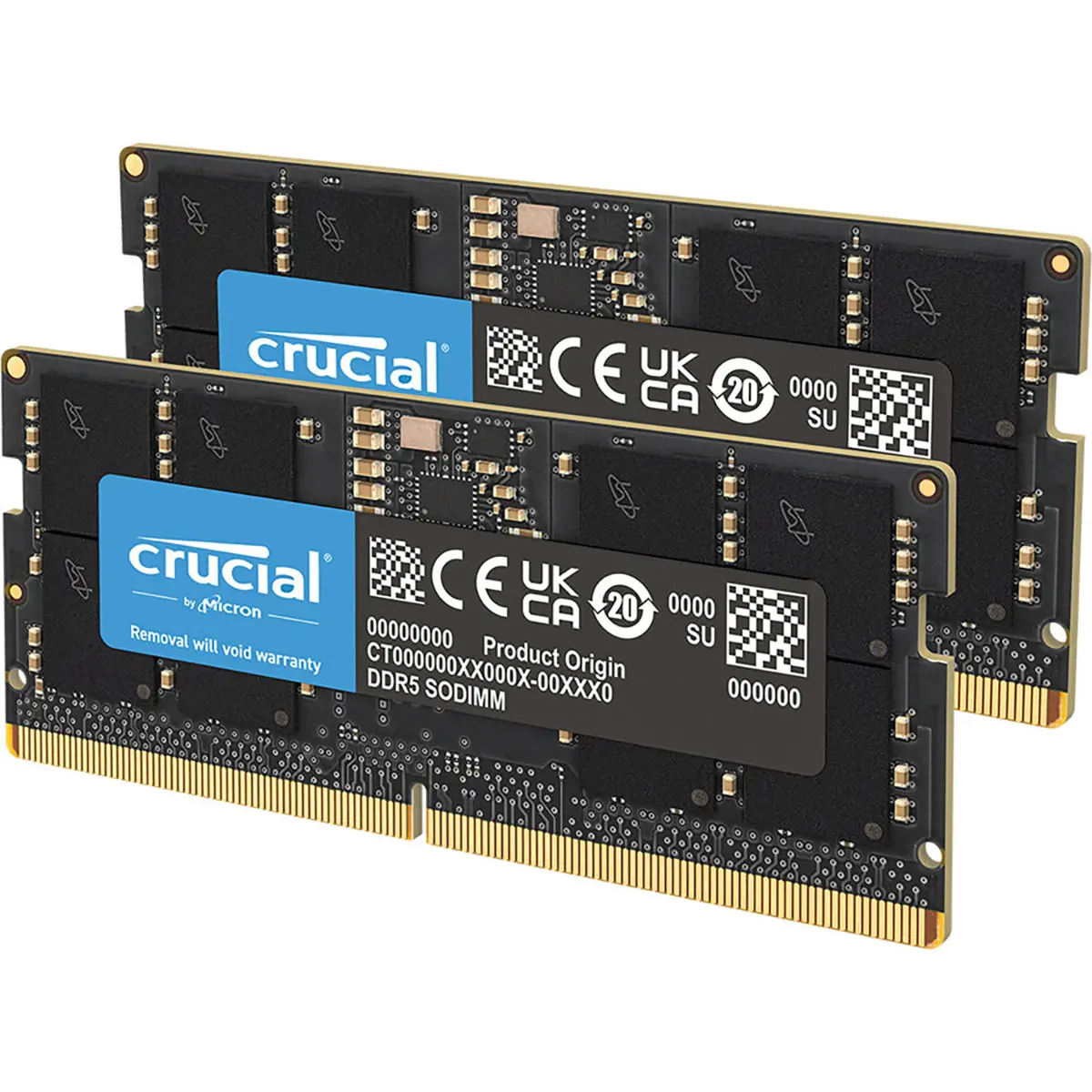 Crucial 128GB (2x64GB) DDR5 5600MHz CL46 SODIMM Laptop Memory Module Kit