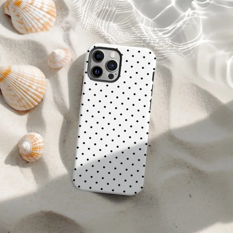 Y2K Style Polka Dot Pattern Phone Case, Aesthetic Stylish Phone Accessory, Durable Protective Shockproof Phone Cover, Compatible with iPhone 17 16 15 14 13 12 11 Pro Max Pro Plus Samsung Galaxy S25 S24 S23 Ultra