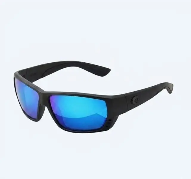 Costa Del Mar Polarized Sunglasses Blue Mirror Lens, Black Frame, Full Set
