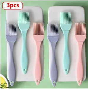 3pcs Silicone Barbeque Brush Cooking BBQ Heat Resistant Oil Brushes Kitchen Supplies Bar Cake