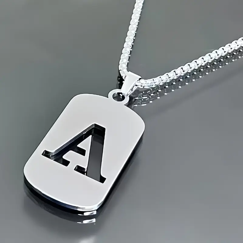 Unisex Vintage Hip Hop Hollow Out Initial Pendant Necklace (A-Z), Casual Fashion Jewelry for Parties & Daily Wear, Dainty Initial Necklaces, Alphabet Necklace