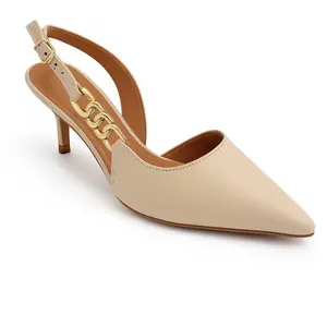 Vizzano Women's Elegant Court Shoe with Pointed Toe Stiletto Heel & Gold Evilla Detail for Sophisticated Style