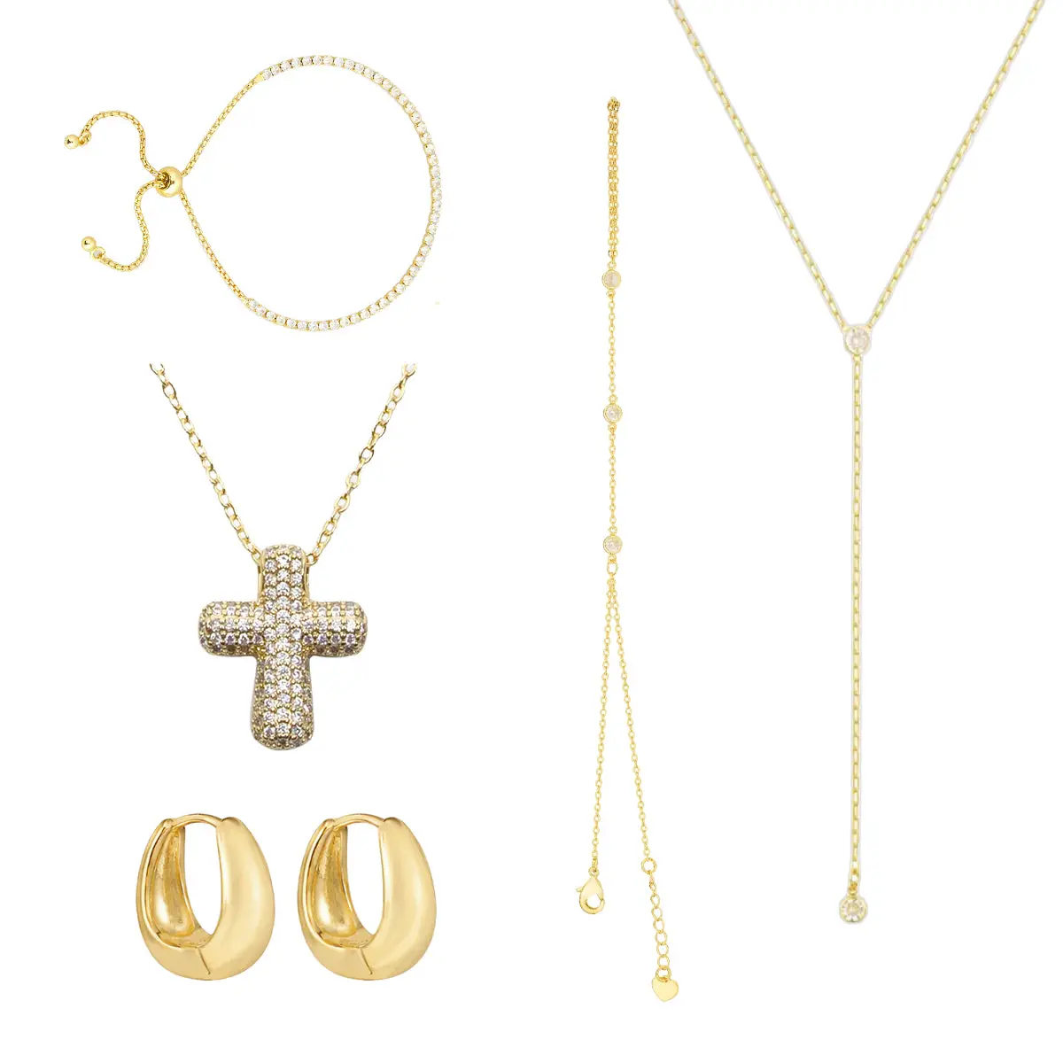 EVRY JEWELS Women's Viral Best-Selling Elegant Costume Jewelry Complete Accessories Set - Multi-Piece Gift Set with Earring Stacks, Necklaces