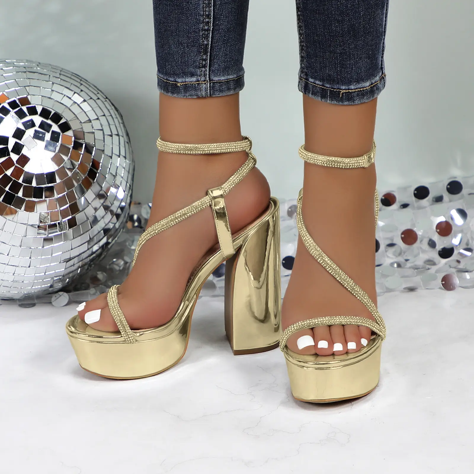 gold platform dress sandals Margaux - The Platform Sandal