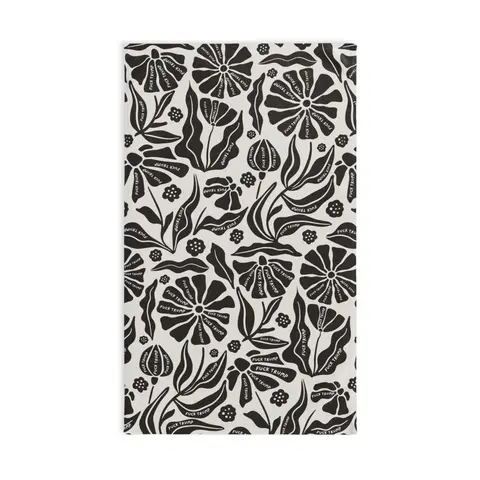 Subtle Modern Flower Hand Towel, Funny Political Home Decor, Floral Kitchen or Bath Towel, Sarcastic Tea Towel, Liberal Gag Gift