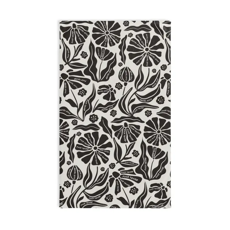 Subtle Modern Flower Hand Towel, Funny Political Home Decor, Floral Kitchen or Bath Towel, Sarcastic Tea Towel, Liberal Gag Gift