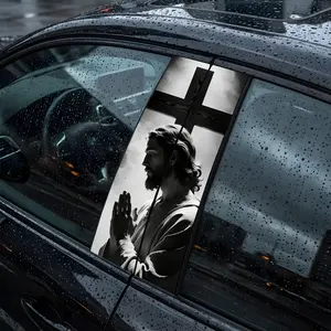 Jesus Car B-Pillar Decals Personalized Waterproof Vinyl Decoration Christian Vehicle Door Sticker Scratch Cover Sticker for Car Auto SUV For Truck