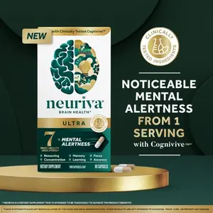 Neuriva Ultra Brain Supplement with Neurofactor & Phosphatidylserine - Decaf, 60 Capsules for Noticeable Mental Alertness