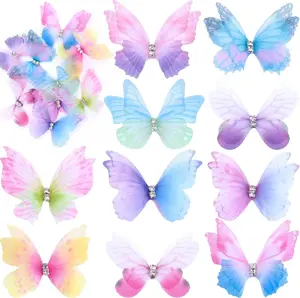 6 Pcs 3D Colorful Moving Wings Butterfly Hair Clips Realistic Colorful Organza Butterfly Handmade Hair Clips Barrette Hair Pins Hair Accessories for Women Girls