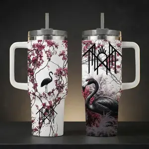 Band Music Tour 20oz 40oz Tumbler, Lover Sleep Token Tumbler Gift, Alternative Metal Band Fan Gift, Black Bird Art Drinkware, Insulated Travel Mug With Straw, Unique Music Merch Style Cup