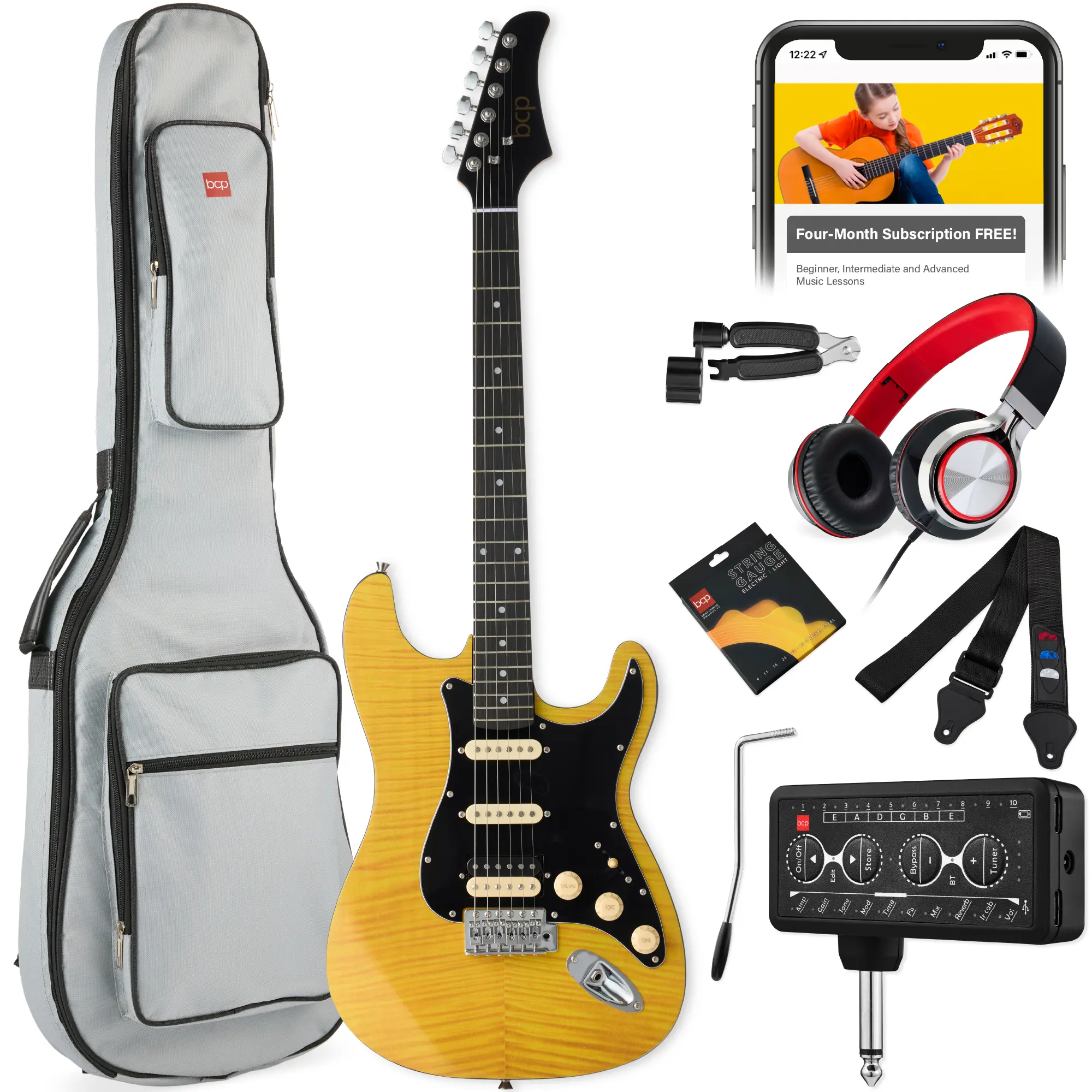 Best Choice Products Beginner Electric Guitar Kit w/ Headphone Amp, Padded Gig-Bag, Headphones Best Choice Products Beginner Electric Guitar Kit w/ Headphone Amp, Padded Gig-Bag, Headphones