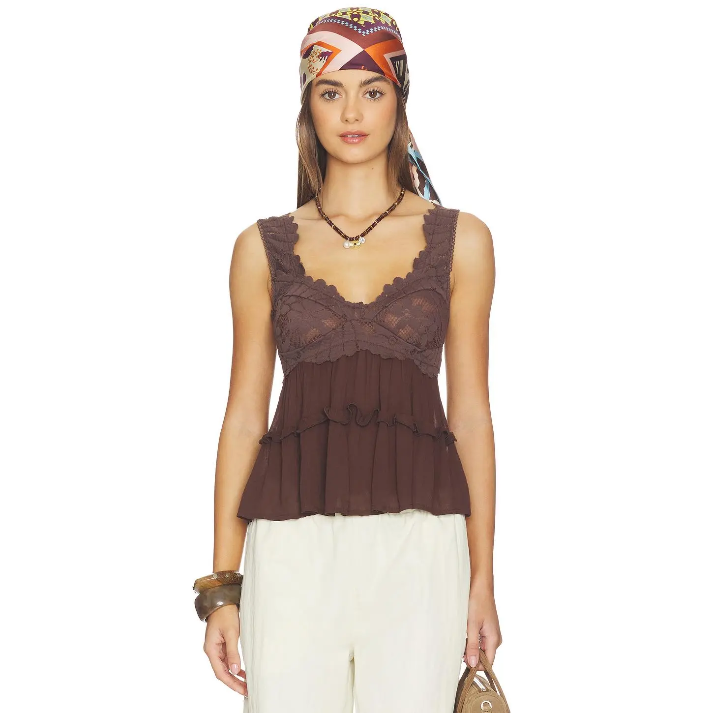 Free People Petal Party Shapeless in Shaved Chocolate
