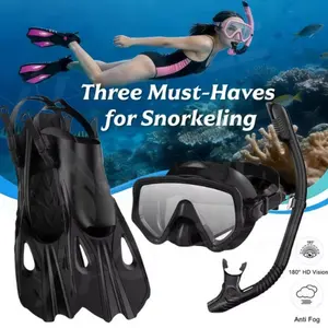 Full Face Breathing Tube Mask Swimming Fins Snorkel Set, Adult Foldable Design, Safe Breath, Anti-Fog Leakproof Diving & Swimming Equipment