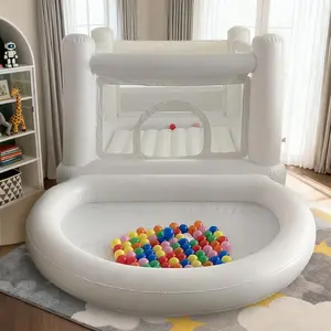 PVC Outdoor Bouncy Castle Inflatable For Children Jumping Castle House Trampoline With Ball Pit Water Pool Birthday Party Play Decoration Swimming Ball Pit