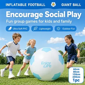 1pc Giant Inflatable PVC Outdoor Soccer Ball for Kids and Family, Oversized Beach and Grass Game Ball for Interactive Play,Foldable Ultra-Soft Lightweight, Outdoor Recreation,Backyard Party Supplies, Perfect for Backyard, Park and Beach Activities