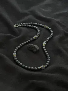 Men's Minimalist Stone Decor Necklace, Obsidian Necklace, Fashion Jewelry for Party, Daily Clothing Decor, Trendy All-match & Exquisite Jewelry for Birthday Gift