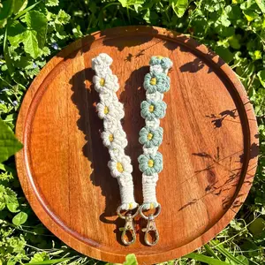 Flower Macrame Wristlet