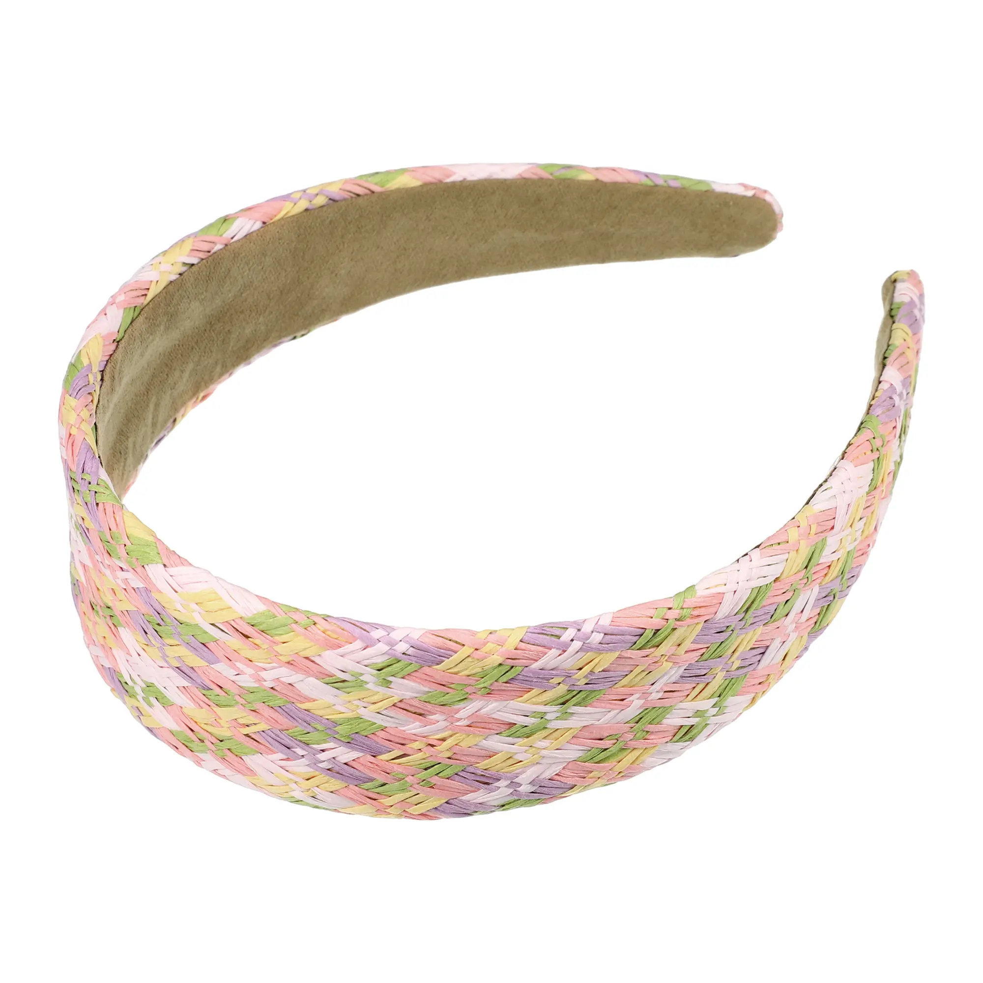 Unique Bargains 1 Pc Elegant Flat Raffia Straw Headband for Women for Girls 5.91"x1.57"