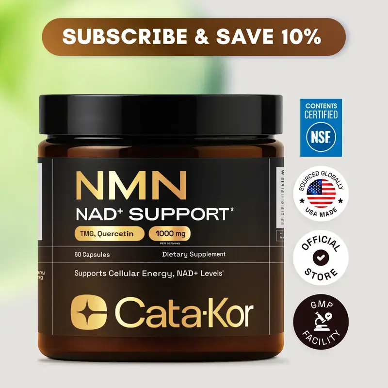 Cata-Kor NMN Supplement – 1000 mg | Quercetin | TMG | Resveratrol Complex – Supports Cellular Energy & NAD+ Levels - Vitamin Dietary Supplement Healthcare