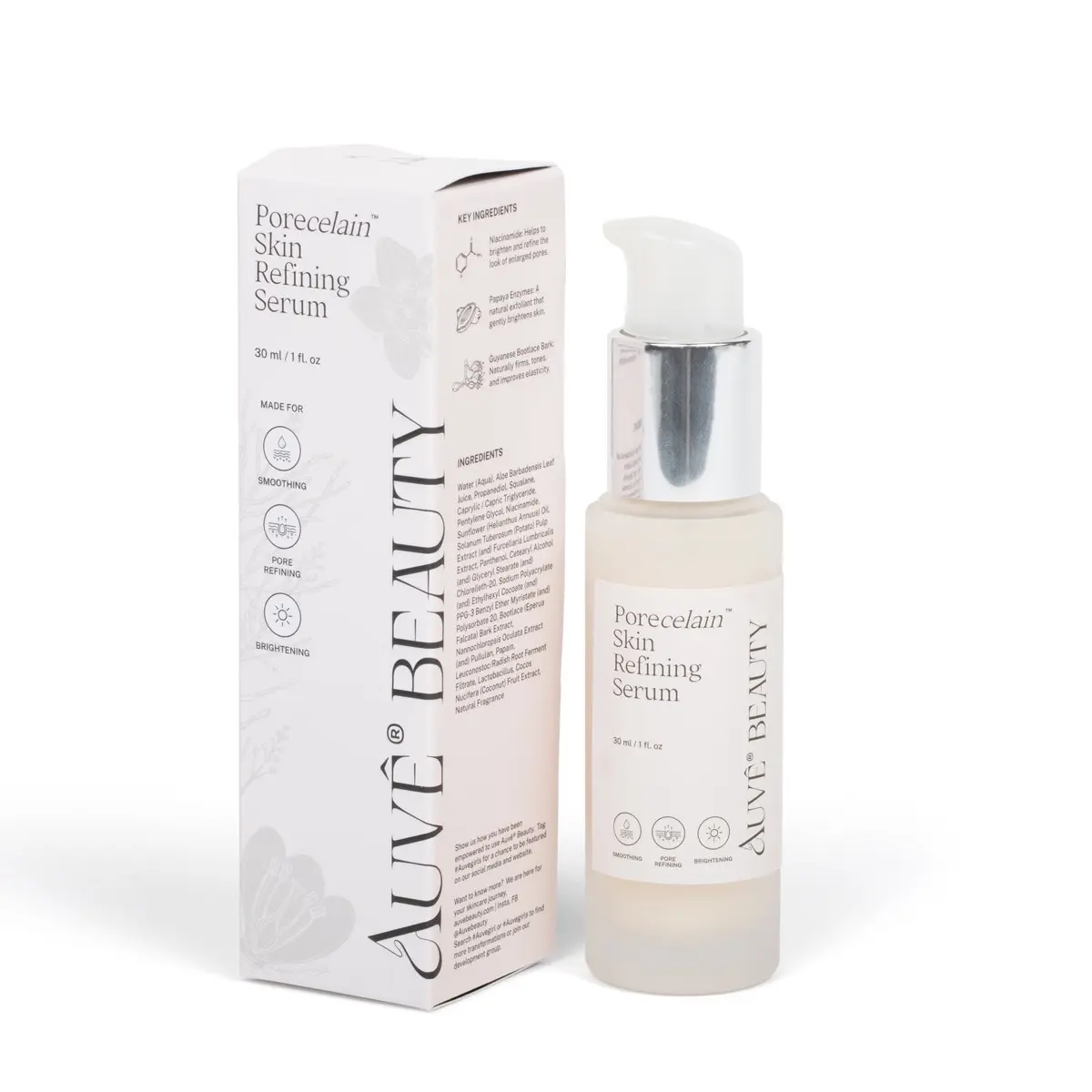Porecelain Skin Refining Serum with Niacinamide, Papaya, and Guyanese Bootlace Bark