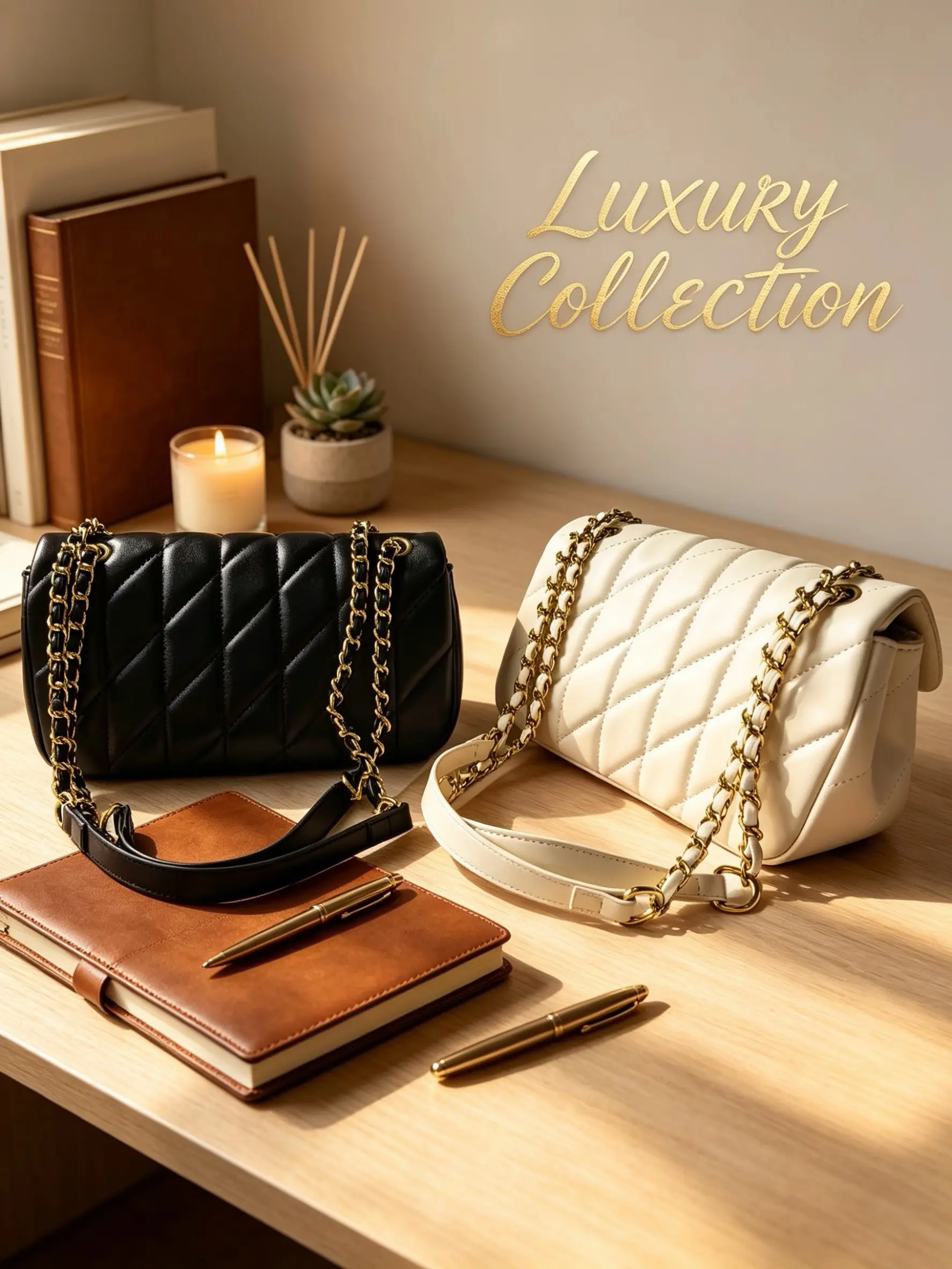 Women Quilted Flap Shoulder Bag Vintage Gold Chain Crossbody Purse Trendy Small Leather Handbag for Daily Party