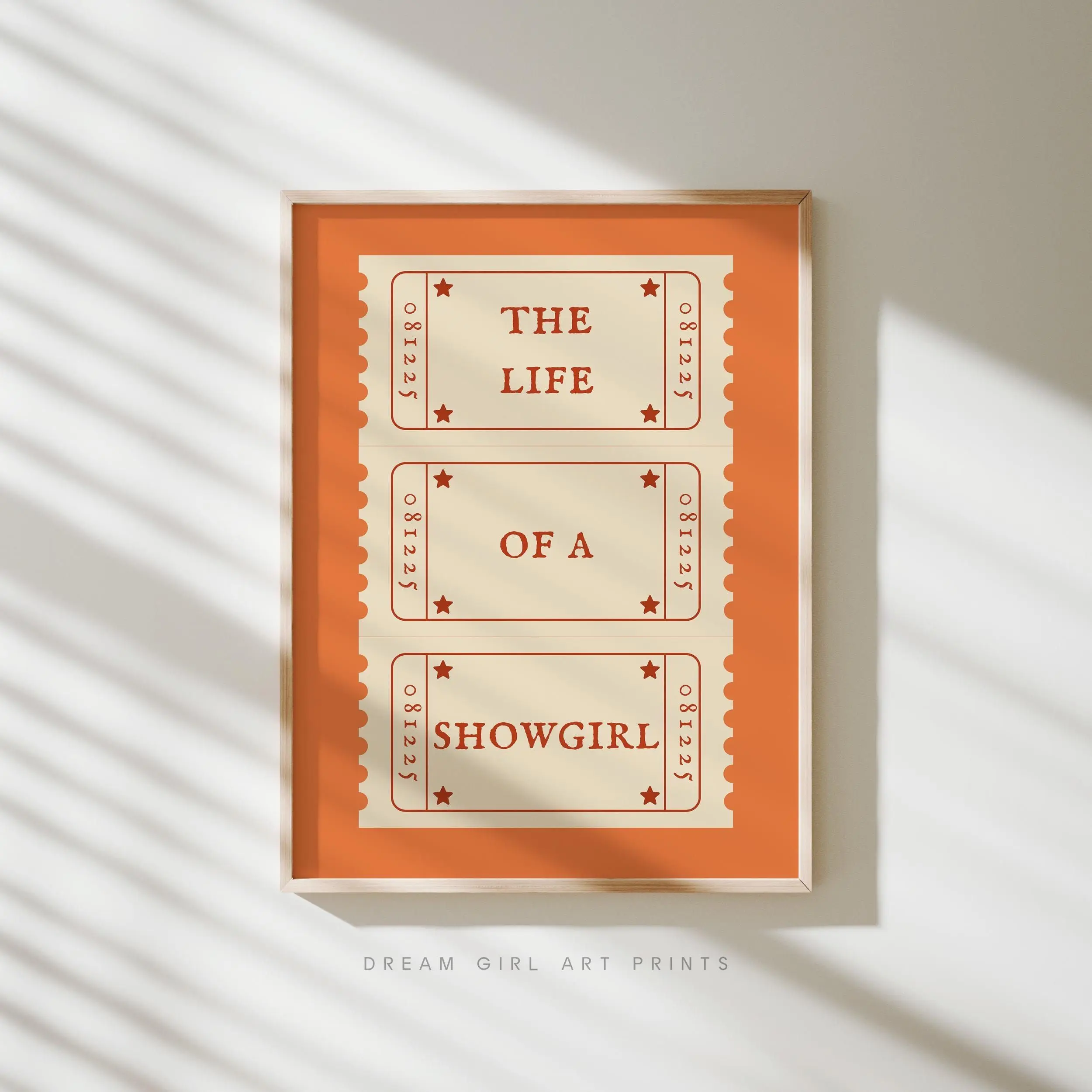 [SALE UP TO 40%] [Unframed] Trendy Ticket Poster | Life of Showgirl Retro Ticket Print Song Lyric Poster Aesthetic Apartment Art College Girl Decor