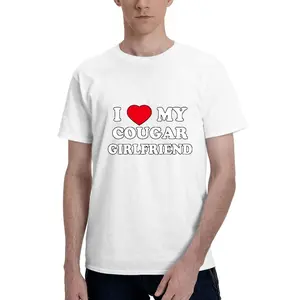 Trendy T - Shirt with a Bold Declaration: Iconic 'I Love My Cougar Girlfriend' Typography for a Stand - out, Fashion - forward Look