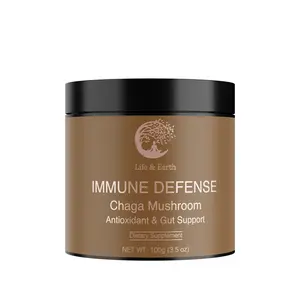 Chaga Mushroom Powder – Immune Defense | Antioxidants, Gut Support, Wellness Boost | Life & Earth