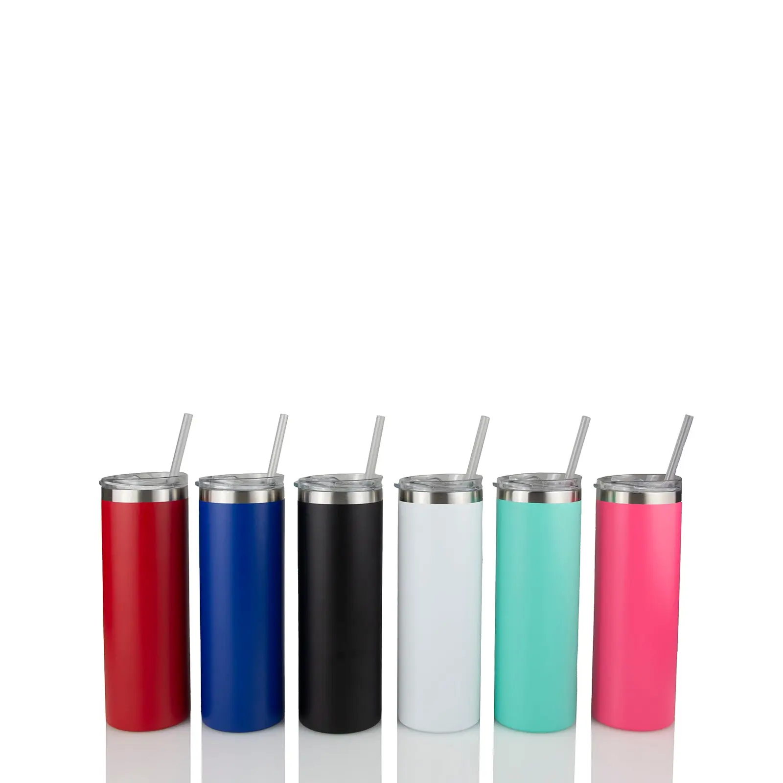 20oz Powder Coated Skinny Tumbler, Stainless Steel Insulated Drinkware for Daily Use (Kitchenware Water Bottle)