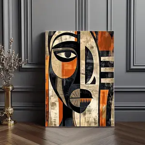 African Abstract Face Art Print – Modern Wall Art Poster for Unique Home and Room Decor, Unframed | 5 Size, (8x12 to 27x40) inch