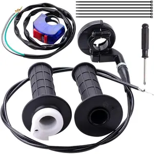 Mini Bike Throttle Cable Assembly Kit For Coleman CT200U,CT200U-EX,BT200X,Baja DB30,Warrior MB200,Predator 212cc,Massimo Motovox 196cc,200cc,6.5hp Engine Parts (7/8" Handlebar)