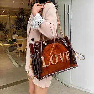 Tote Bag Large Capacity Transparent Jelly Single Shoulder Crossbody Bag Trendy Large Bag New Style Bag for Women
