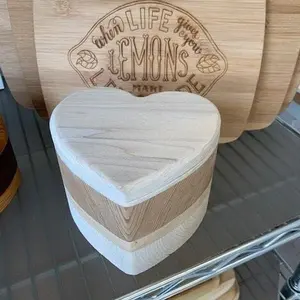 Solid Wood Box - Heart Shaped, Jewelry Box, Handcrafted, Custom Box, Personalized Box, Handmade, Box, Home Decor, Engraved, Stash Box