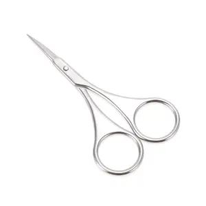 VOCOSTE 1pc Women's C Scissors Eyebrow Trimmer Scissors for Bathroom Silver Tone