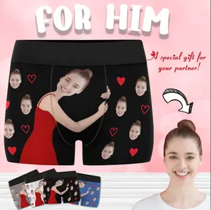 Personalize boxers with Face, Custom Photo Man's Underwear, Gift for Man, Anniversary/Birthday/Wedding Gifts, Black/Grey/White/Blue boxers ethika boxers psd girls