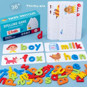 Letter Learning Toy with 36 Colorful Flashcards & Alphabet Matching Game for Preschoolers Interactive Educational Preschool Learning Toy Wooden Animals