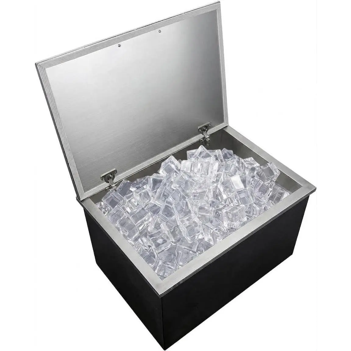 Drop in Ice Chest, Large Capacity Stainless Steel Party Cooler | Commercial Drop In Ice Bin with Lid, Drain-pipe and Drain Plug Included, for Indoor Outdoor Patio