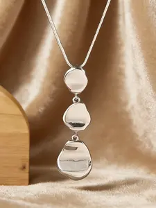 Irregular Geometric Long Pendant Necklace, Unisex Boho Design, Handmade Alloy Chain, All Seasons Fashion Jewelry, Daily Wear, Exquisite Jewelry Gift