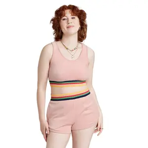 Women's Velour Cropped Tank Top Wild Fable Pink XL