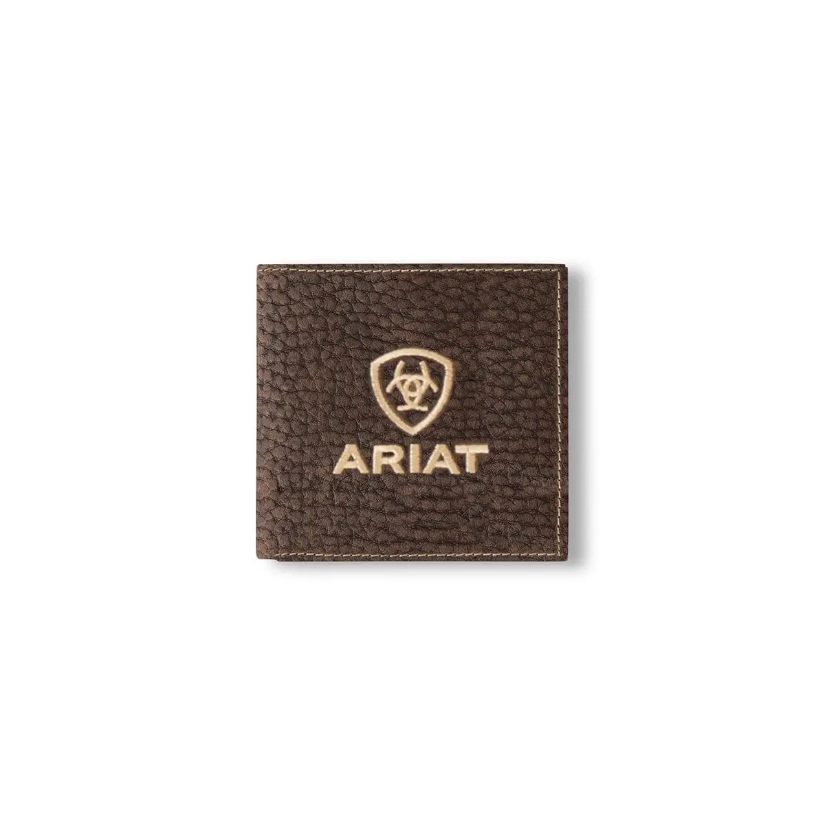 Ariat Men's Bi-Fold Cowboy Wallet - Genuine Bull Hide Cowhide Leather, Embroidered Logo, Card Slots, Fashion Foldable Men's Wallet, Cowhide Men's Wallets