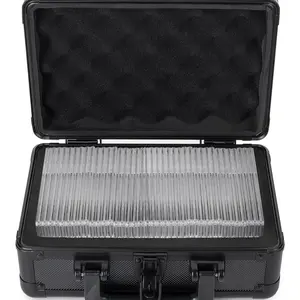 Graded Card Storage Box, Black Aluminum, Holds 43 Slabs, Sports & Pokemon Cards, PSA, BGS, SGC, 11 x 7 x 4.7 Inches