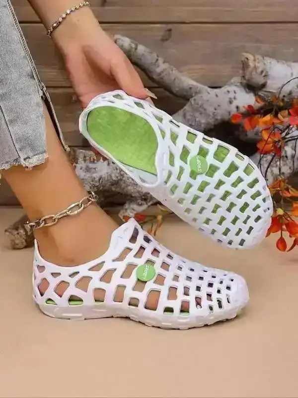 2026 Women's Fashionable Plain Color Hollow Out Design Slides Casual Comfortable Soft Sole Slippers Non-slip Beach for Indoor Outdoor Wear Walking Shoes sandals women footwear" lightweight training cushioned versatile
